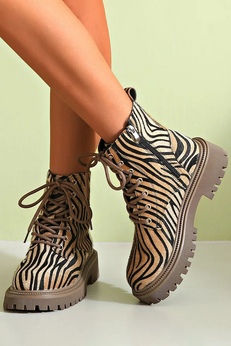 ZEBRA-MUSTER SCHUHEN MIT SCHNÜRSENKEL