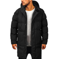 Tommaso - Langer Wintermantel Herren Mit Kapuze, Gefütterter Steppmantel