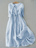 Alice™ - Elegantes Baumwoll-Leinen-Kleid