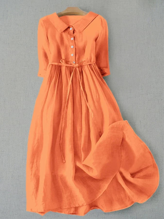Alice™ - Elegantes Baumwoll-Leinen-Kleid