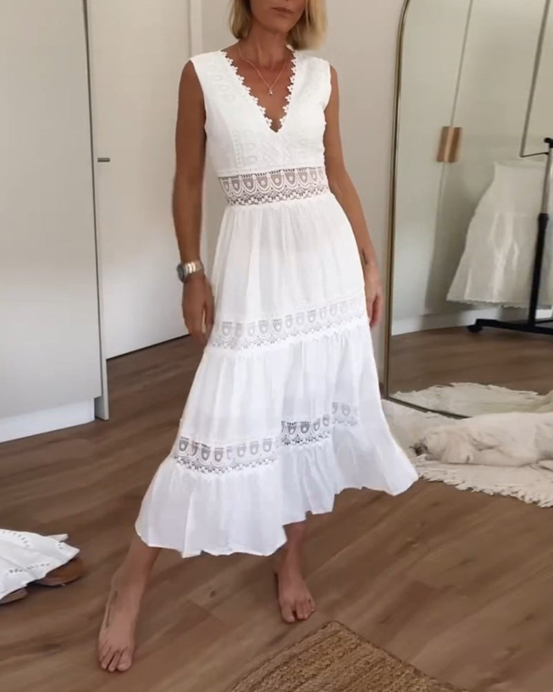 Alexa™ - Spitzen V-Ausschnitt Cami Kleid