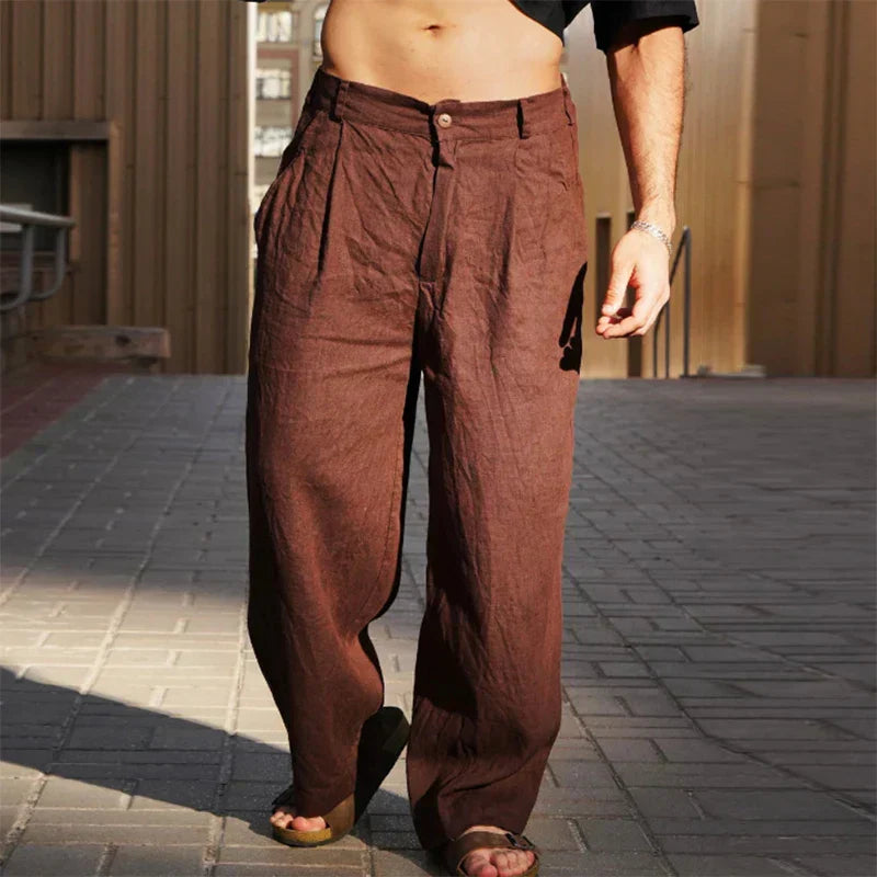 Stevie™ – Herren Leinenhose mit weitem Bein