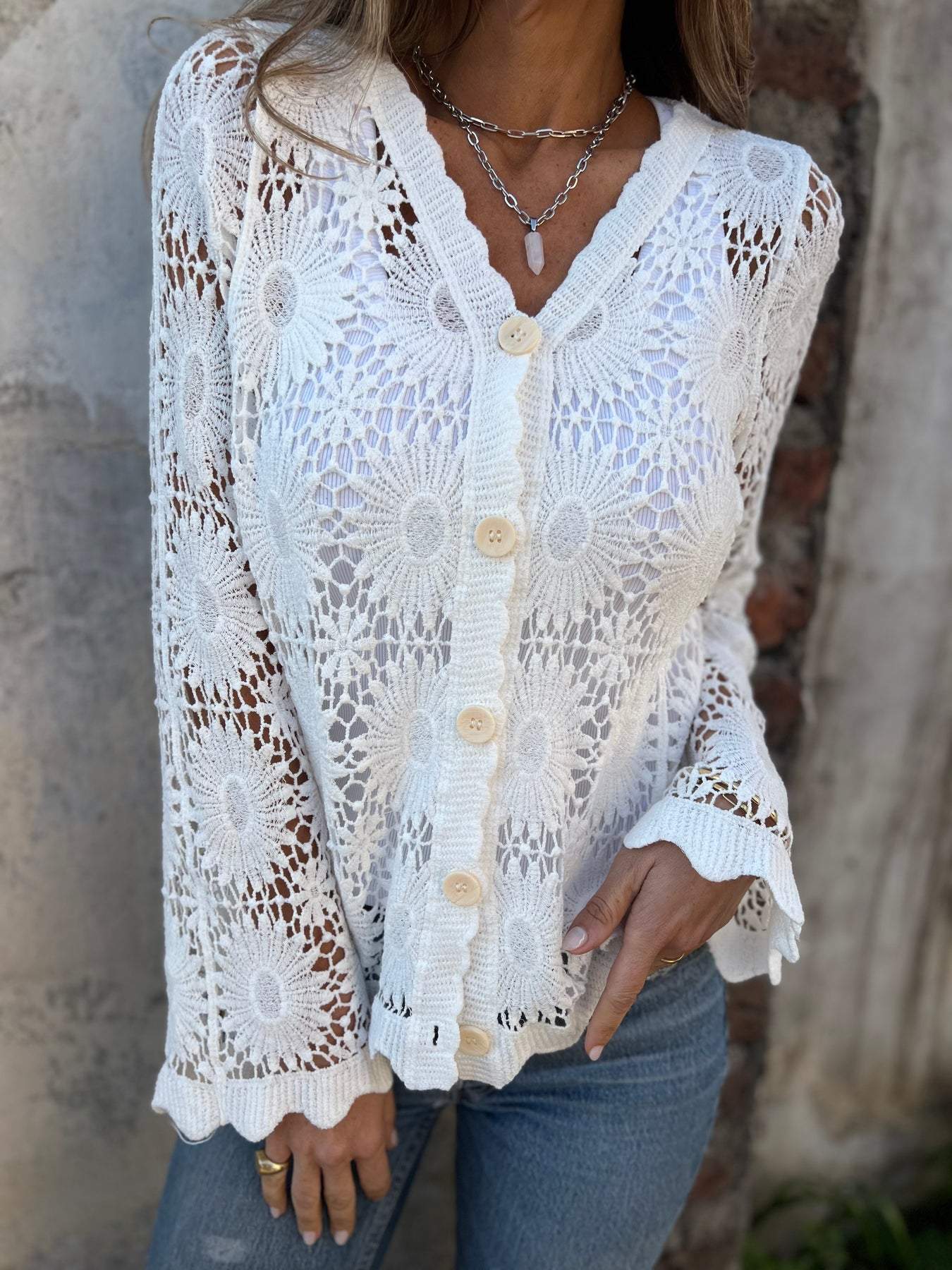 Nadia™ - Bequemer Spitzen-Cardigan