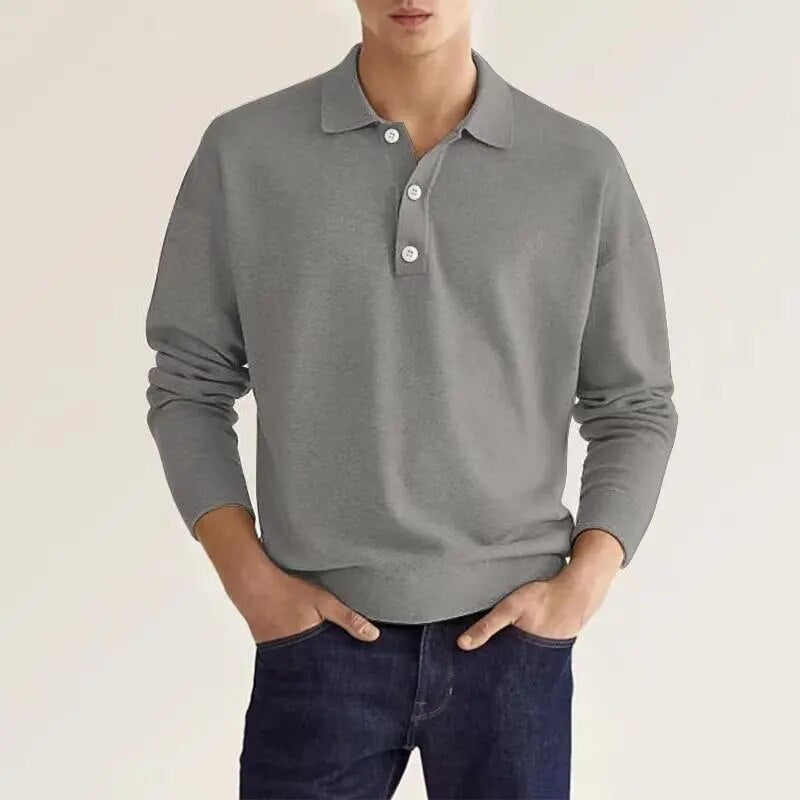 JAMES - ELEGANTES HERREN-POLOSHIRT MIT LANGEN ÄRMELN