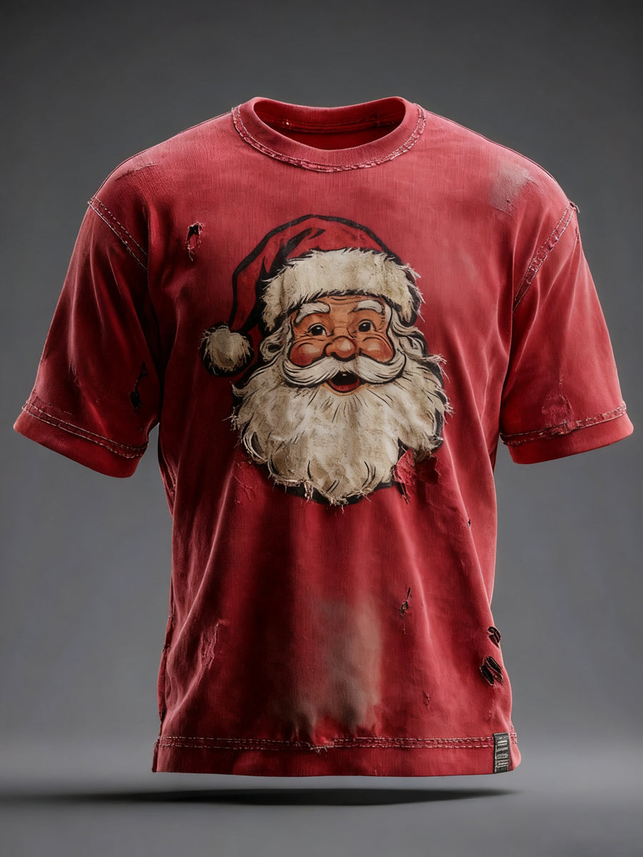 Herren Weihnachtsdruck Freizeit T-Shirt