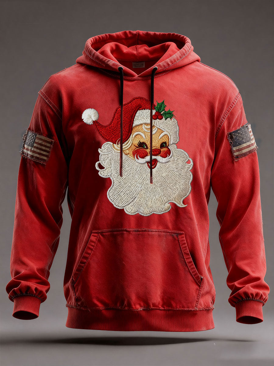 Herren Santa Oversized Drop-Shoulder Hoodie mit Taschen