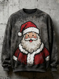 Herren Vintage Weihnachtsmann Druck Freizeit Sweatshirt